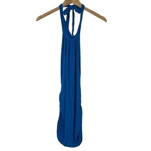 Rubicon | Blue stretchy casual halter tank top size medium